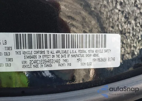 2017 Chrysler Pacifica Touring-L Plus from USA, damaged, VIN 2C4RC1EG5HR531402